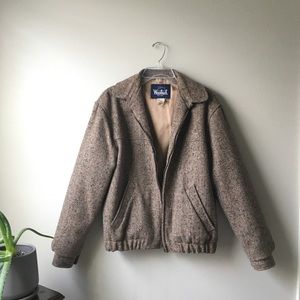Wool rich tweed bomber jacket